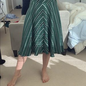 Full dark green a-line skirt